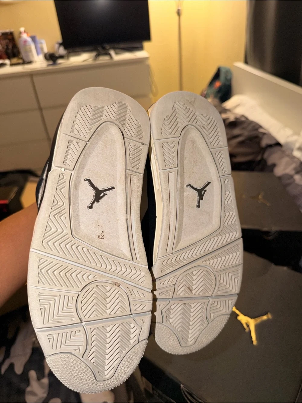 Jordan 4 Men’s Sneakers - White, Black, Gold